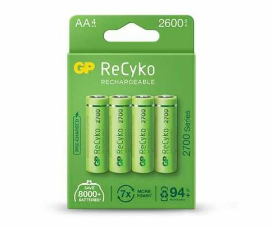 Acumulator R6 (AA) NiMH 2600mAh, 4 buc, GP ReCkyo